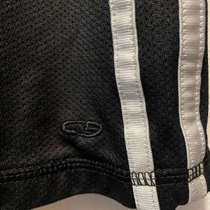 Champion athletes short black with white stripes size large women’s